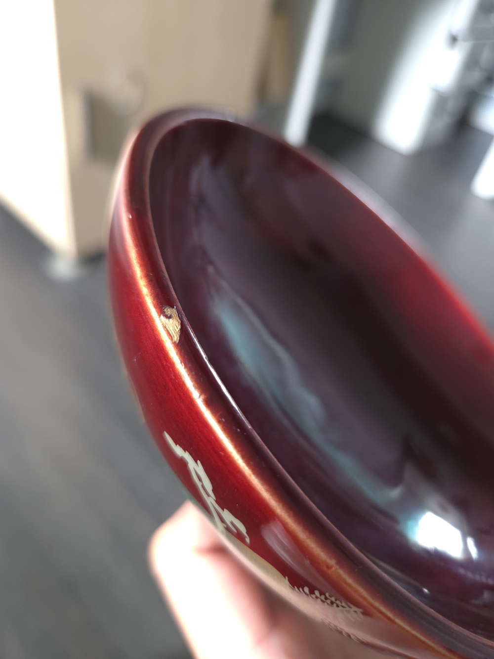 Deep Red Lacquered Japanese Salad Bowl Set - Picture 4 of 7